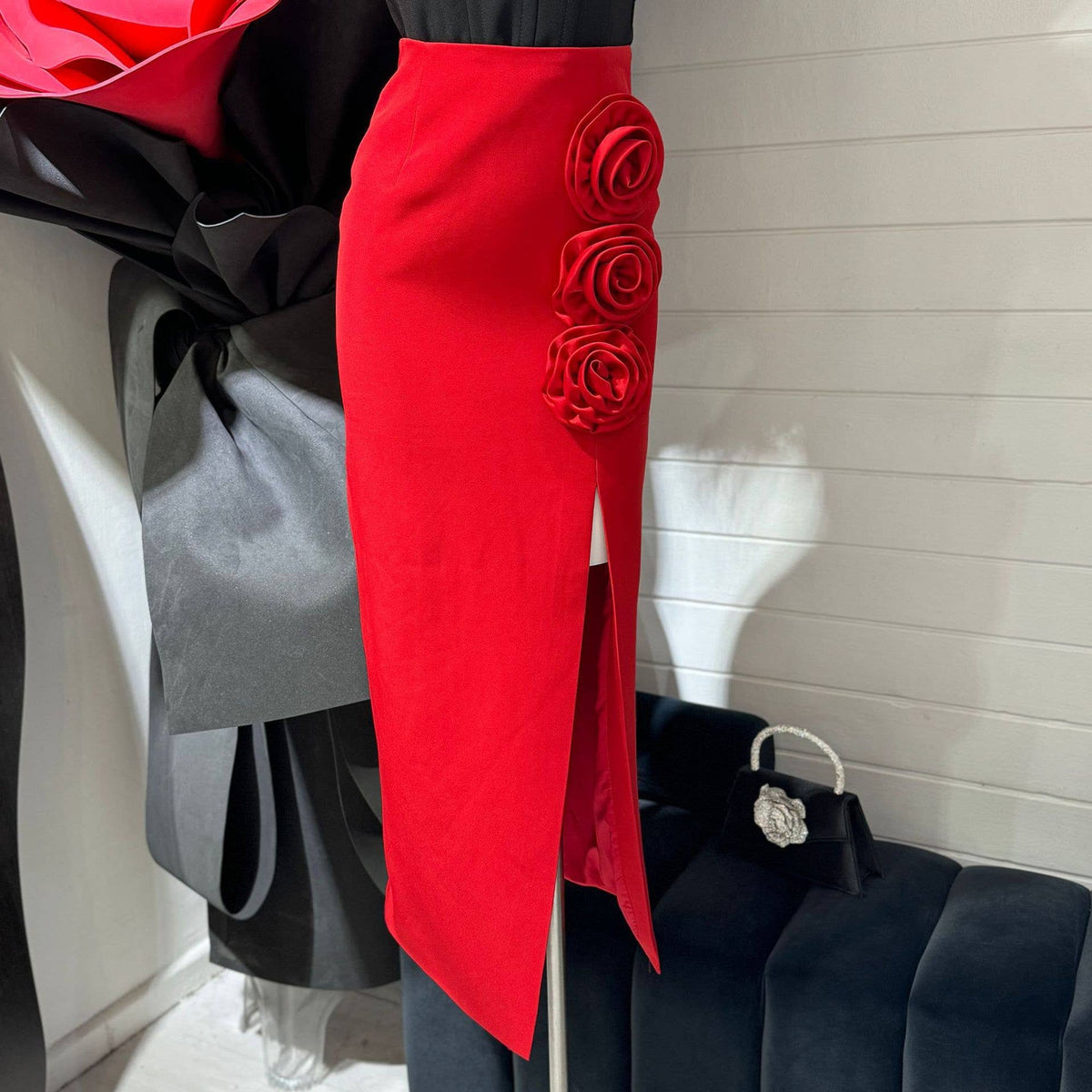 Irena Rosette Maxi Skirt