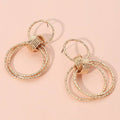 Textured Wire Layered Doorknocker Earrings