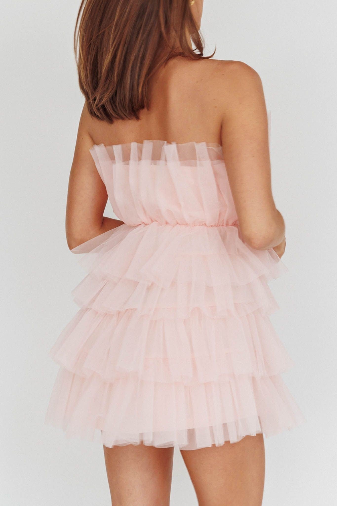 Blush Layered Tulle Mini