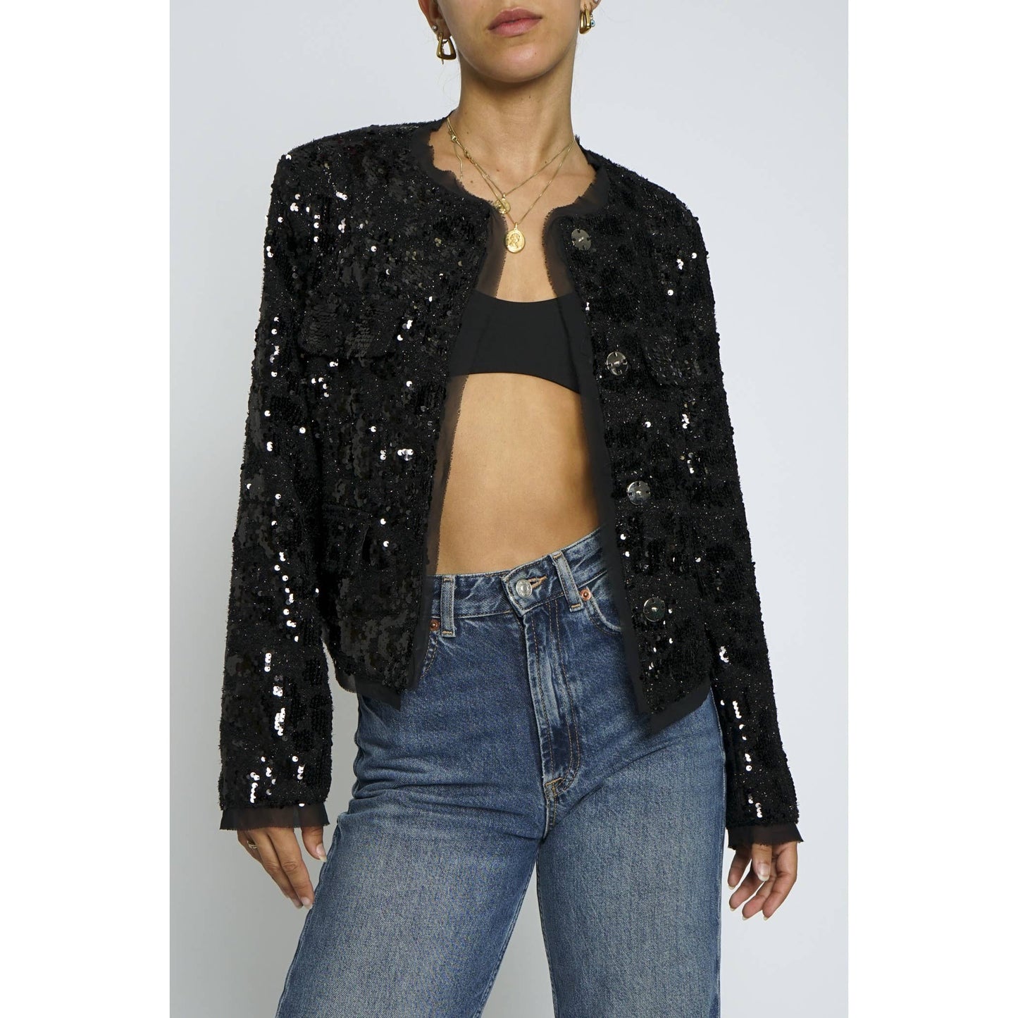 Sequin Boucle Statement Jacket