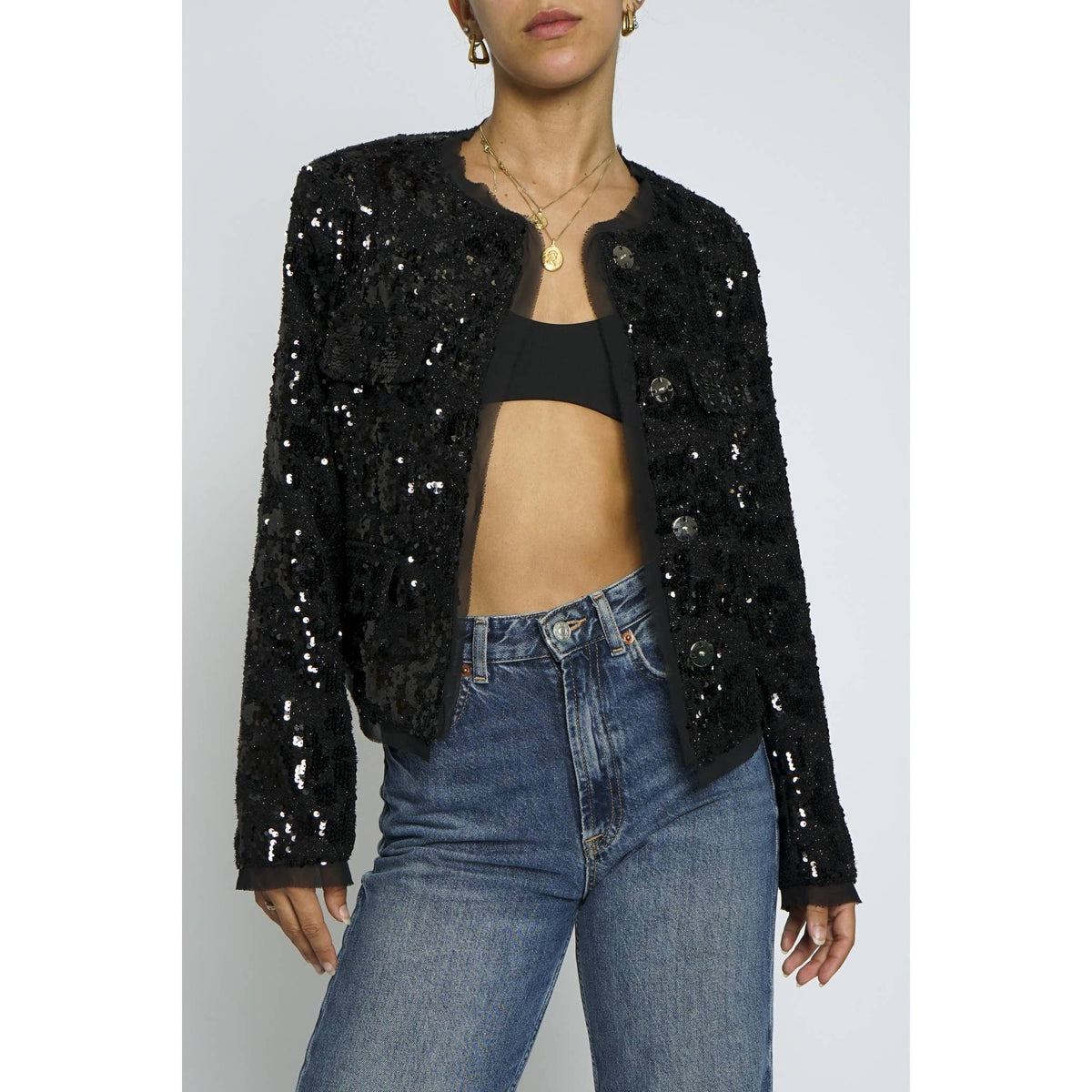 Sequin Boucle Statement Jacket