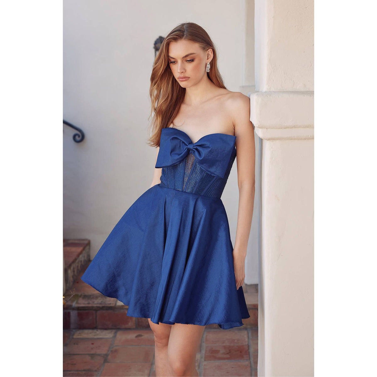Strapless Corset Fit & Flare Short Dress JT961A