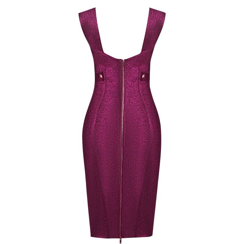 Elegant One-Shoulder Gold Silk Midi Dress with Silver: Burgundy / English / S