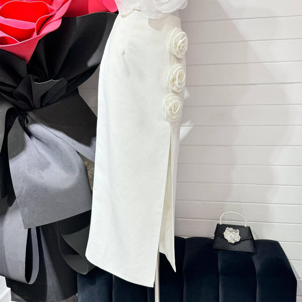 Irena Rosette Maxi Skirt