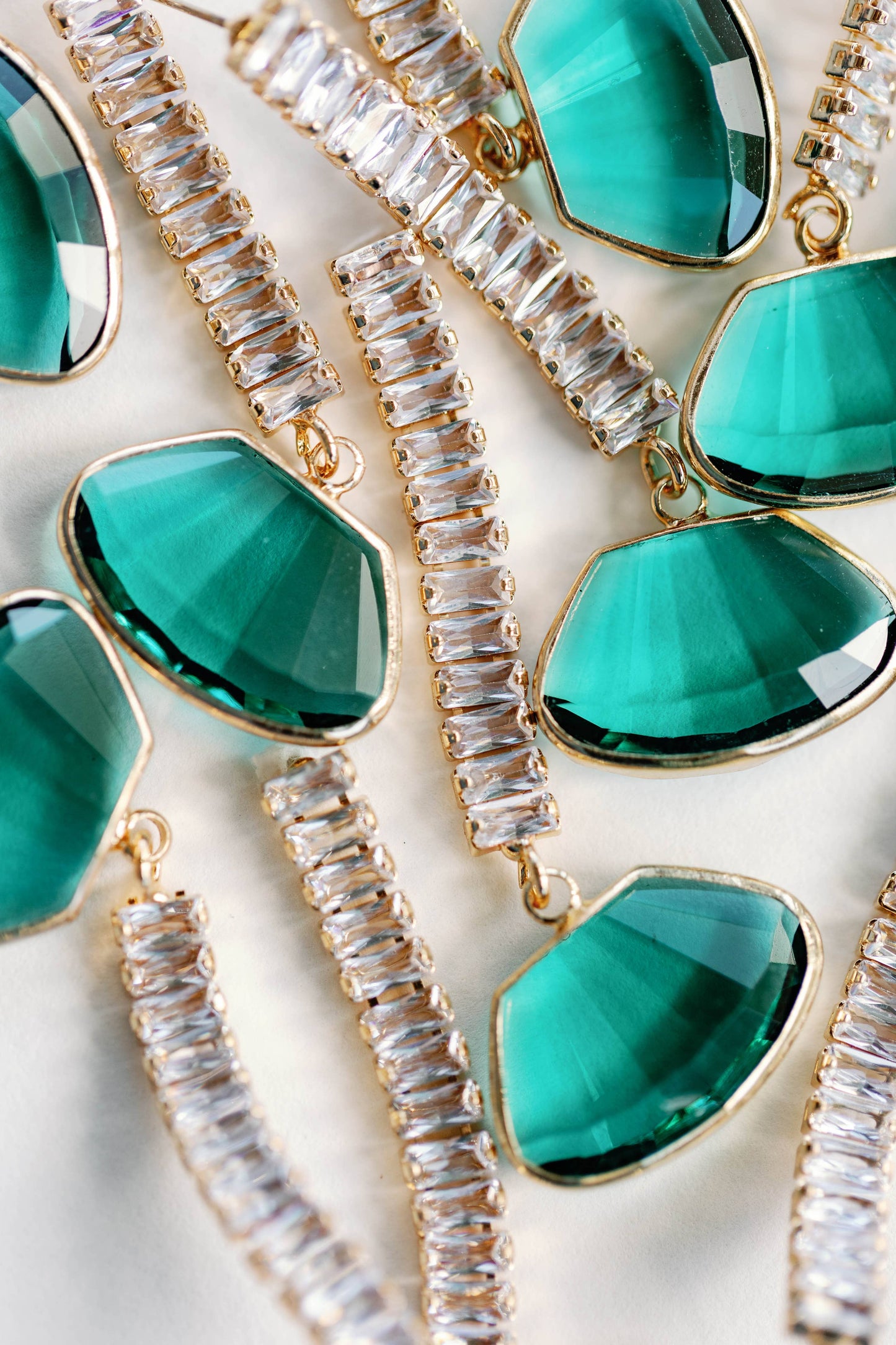 Emerald Dangle Drop Earrings