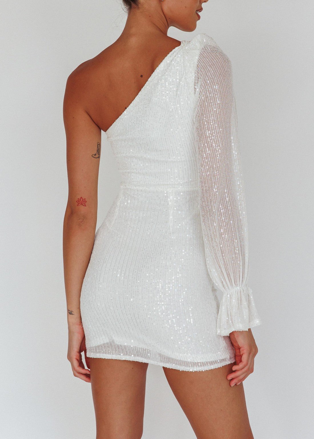 Shimmering Sequin One Shoulder Mini