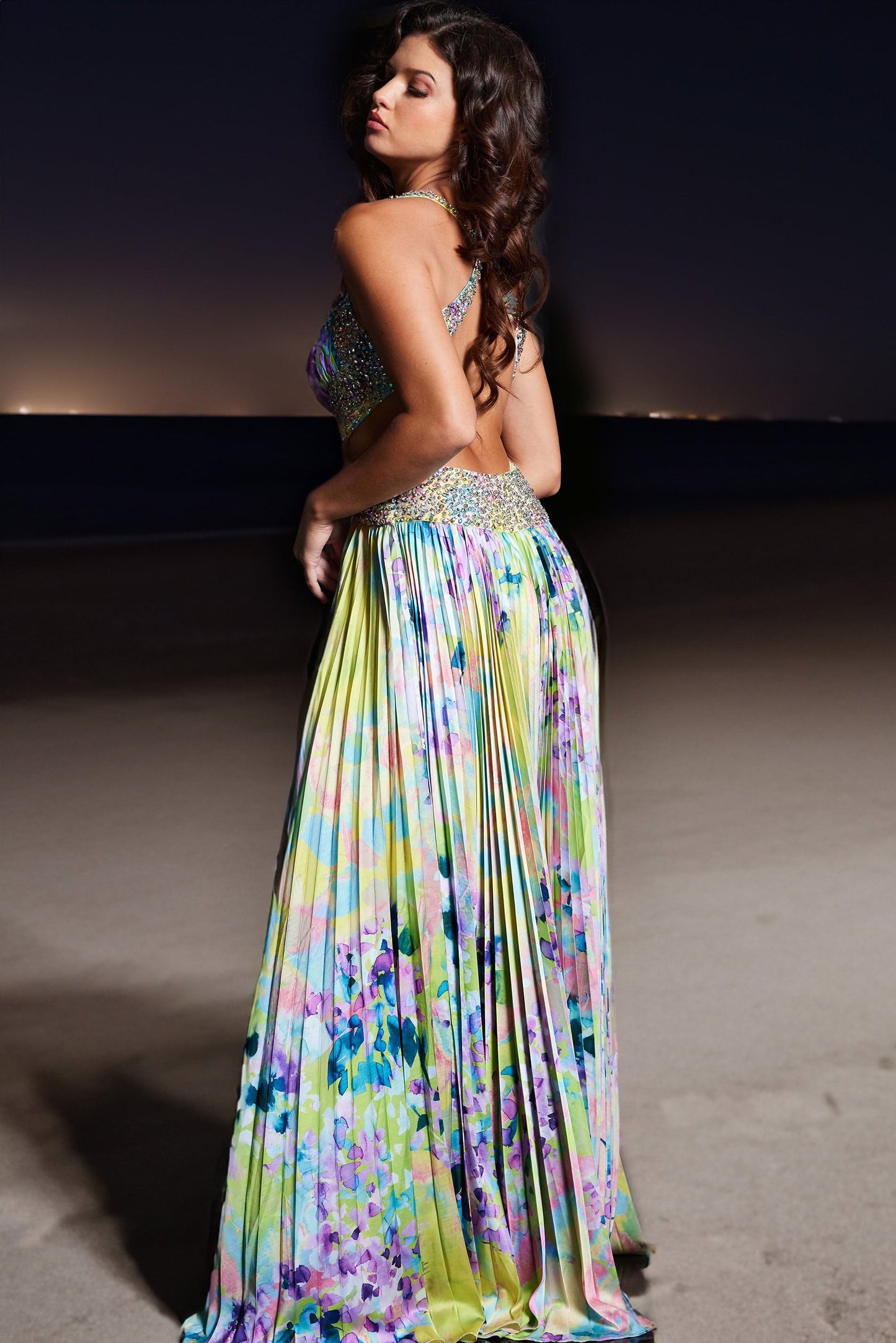Jovani Print Cut-out Gown 38733