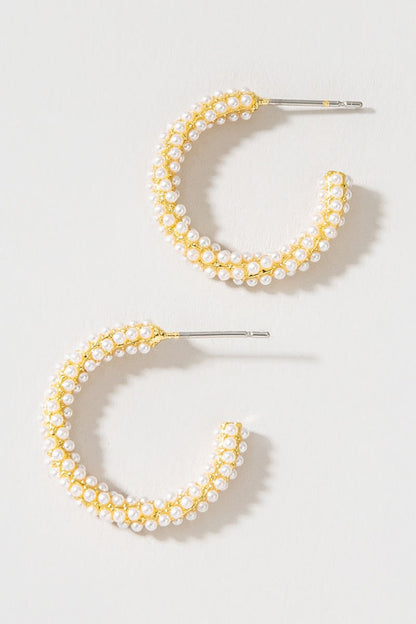 Pearl Wrapped Petite Hoops