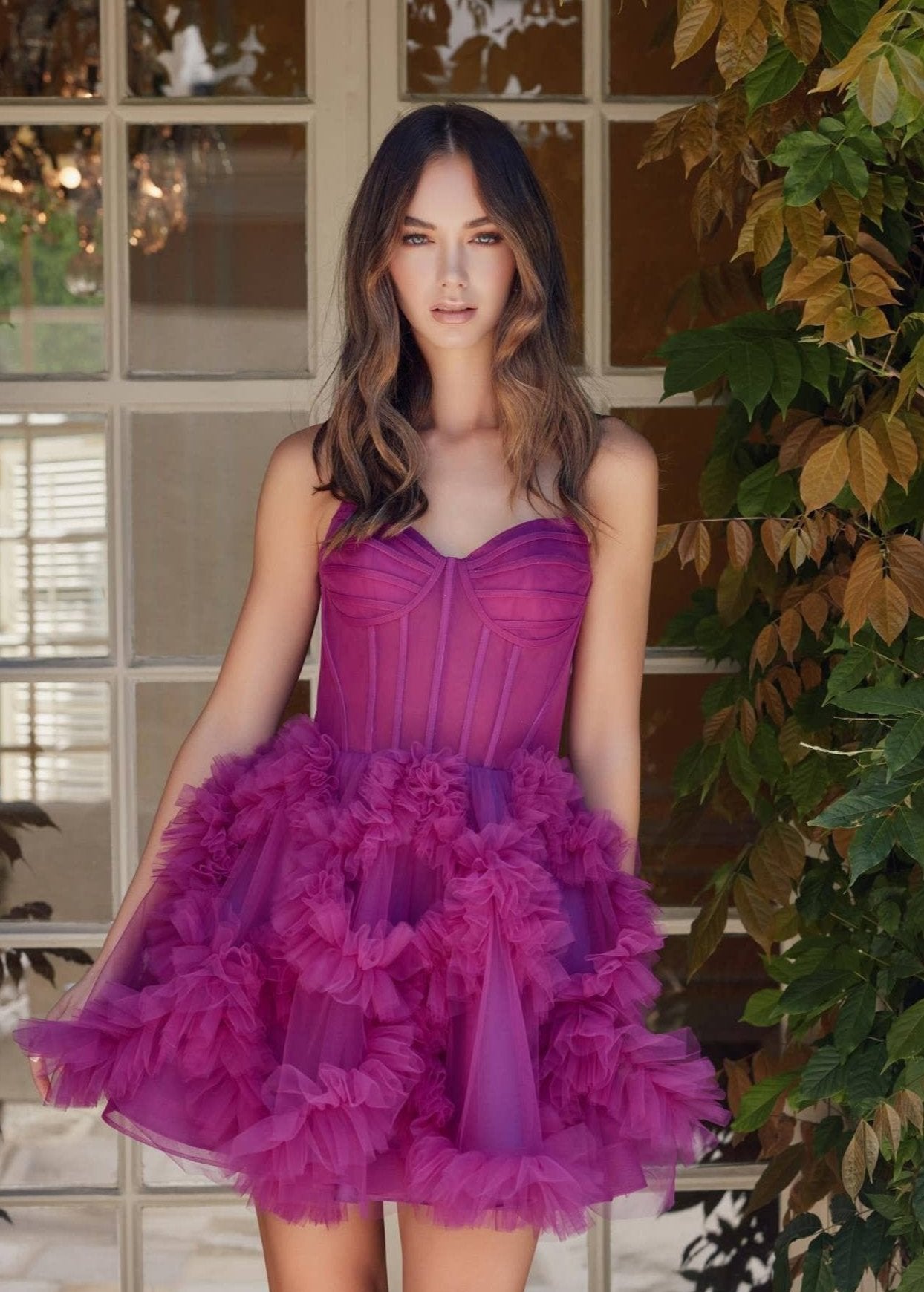 Black Strapless Tulle A-Line Homecoming Dress