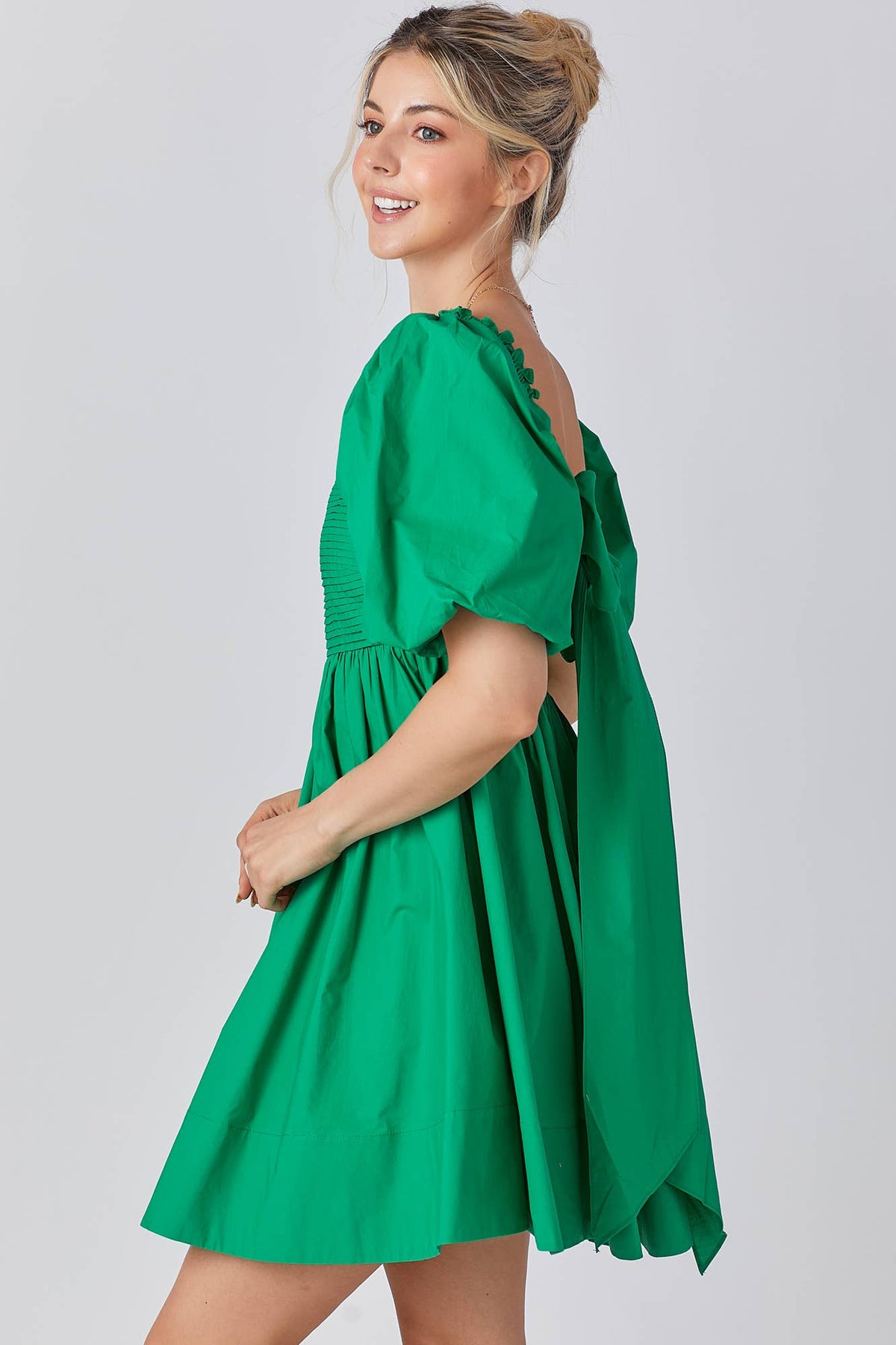 Ruffle Square A-line Cotton Midi Dresses