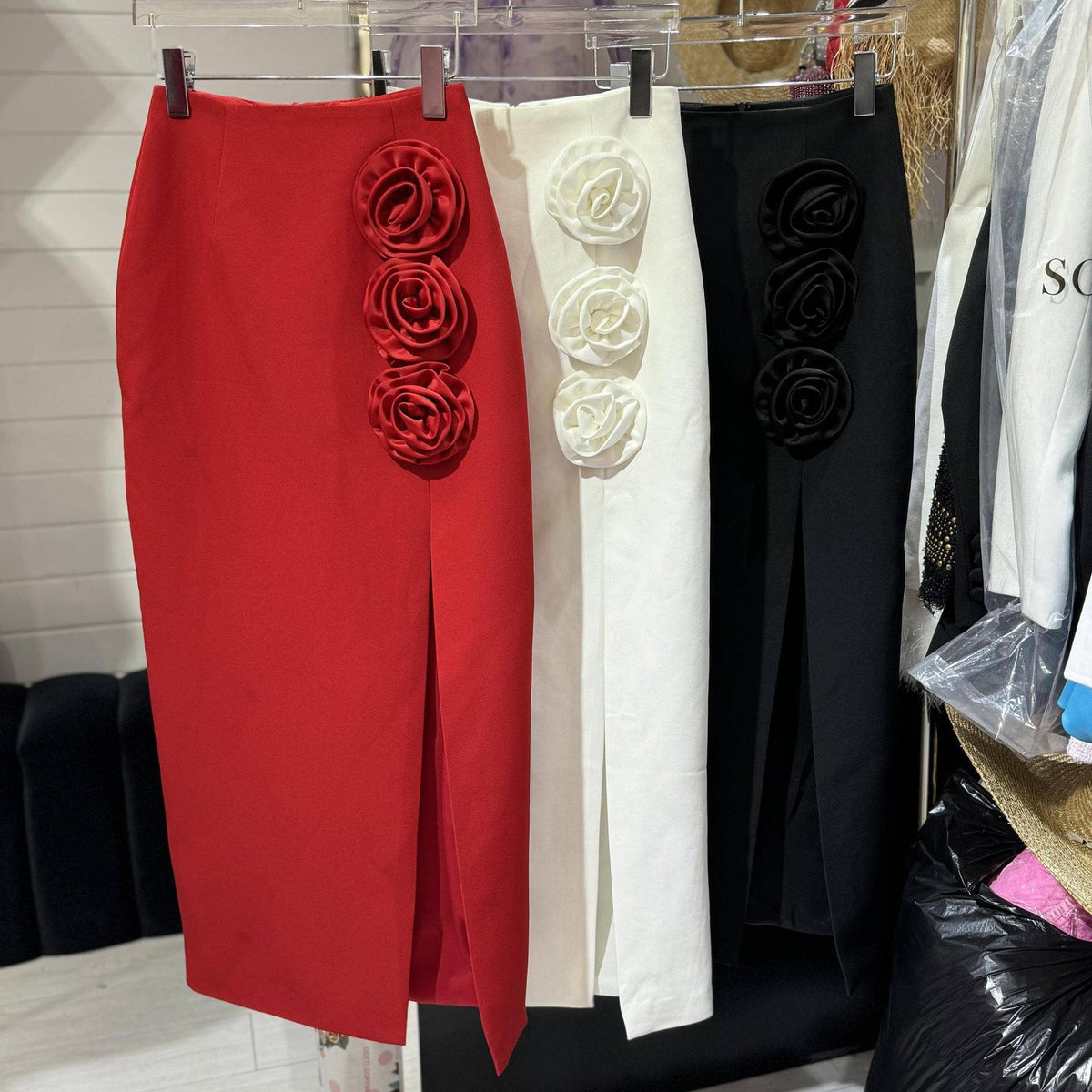 Irena Rosette Maxi Skirt