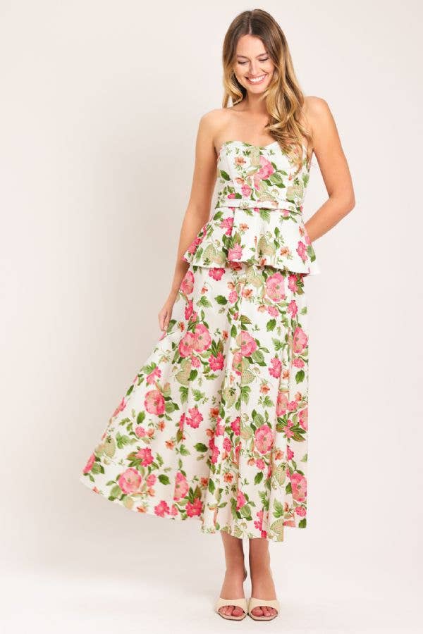 A printed woven tube top - IT14115B