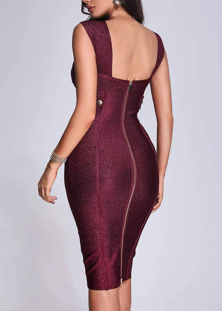 Pepper Metallic Bandage Midi