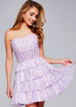 Load image into Gallery viewer, Lilac Strapless Fit and Flare Dress
