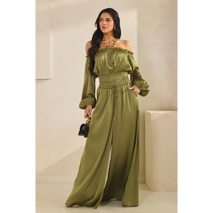 Satin Palazzo Pant Set