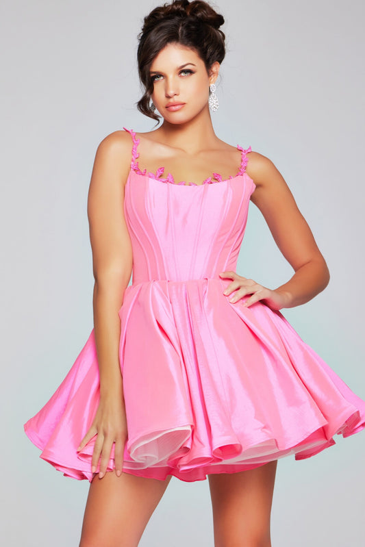 Taffeta Fit and Flare Homecoming Dress