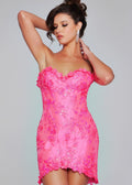 Neon Pink Sweetheart Fitted Mini