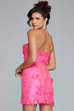 Load image into Gallery viewer, Neon Pink Sweetheart Fitted Homecoming Dress
