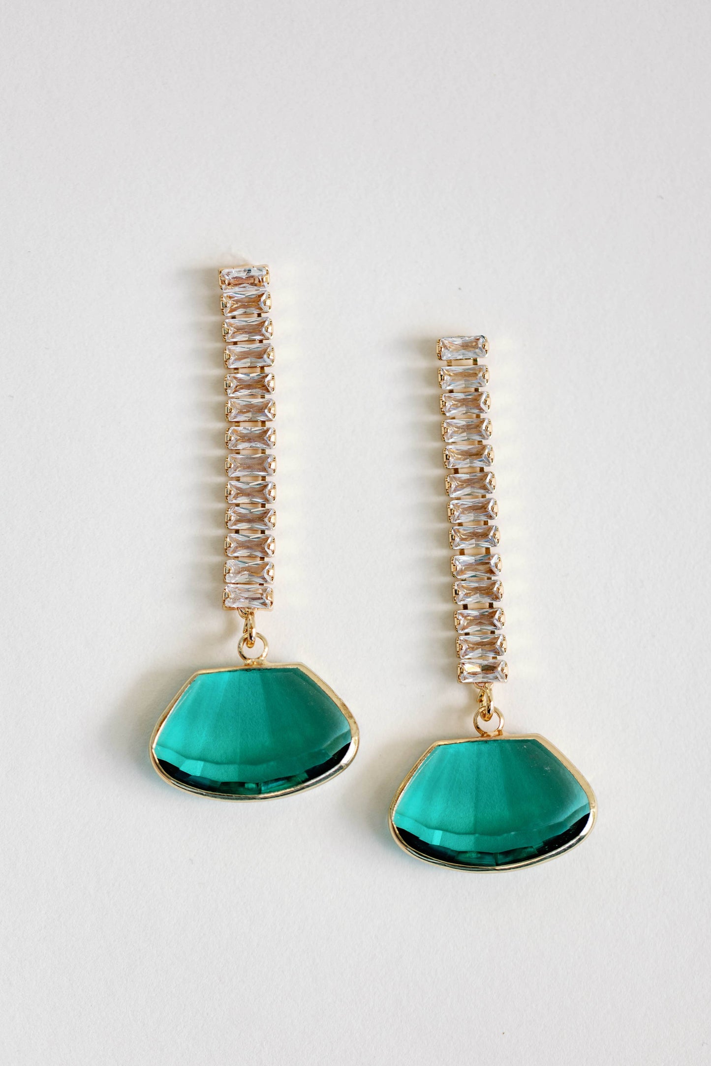 Emerald Dangle Drop Earrings