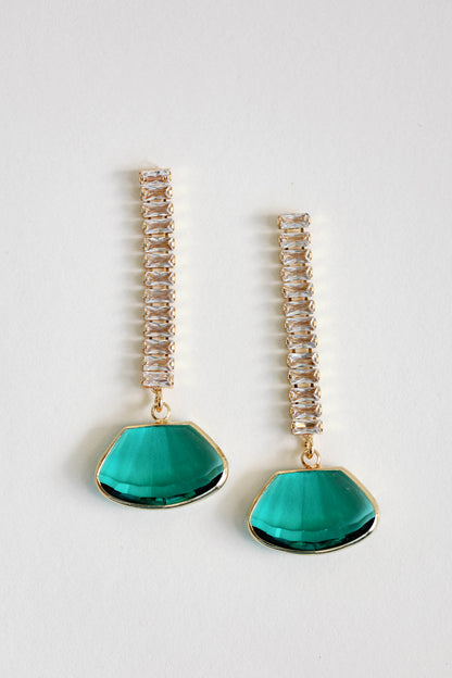 Emerald Dangle Drop Earrings