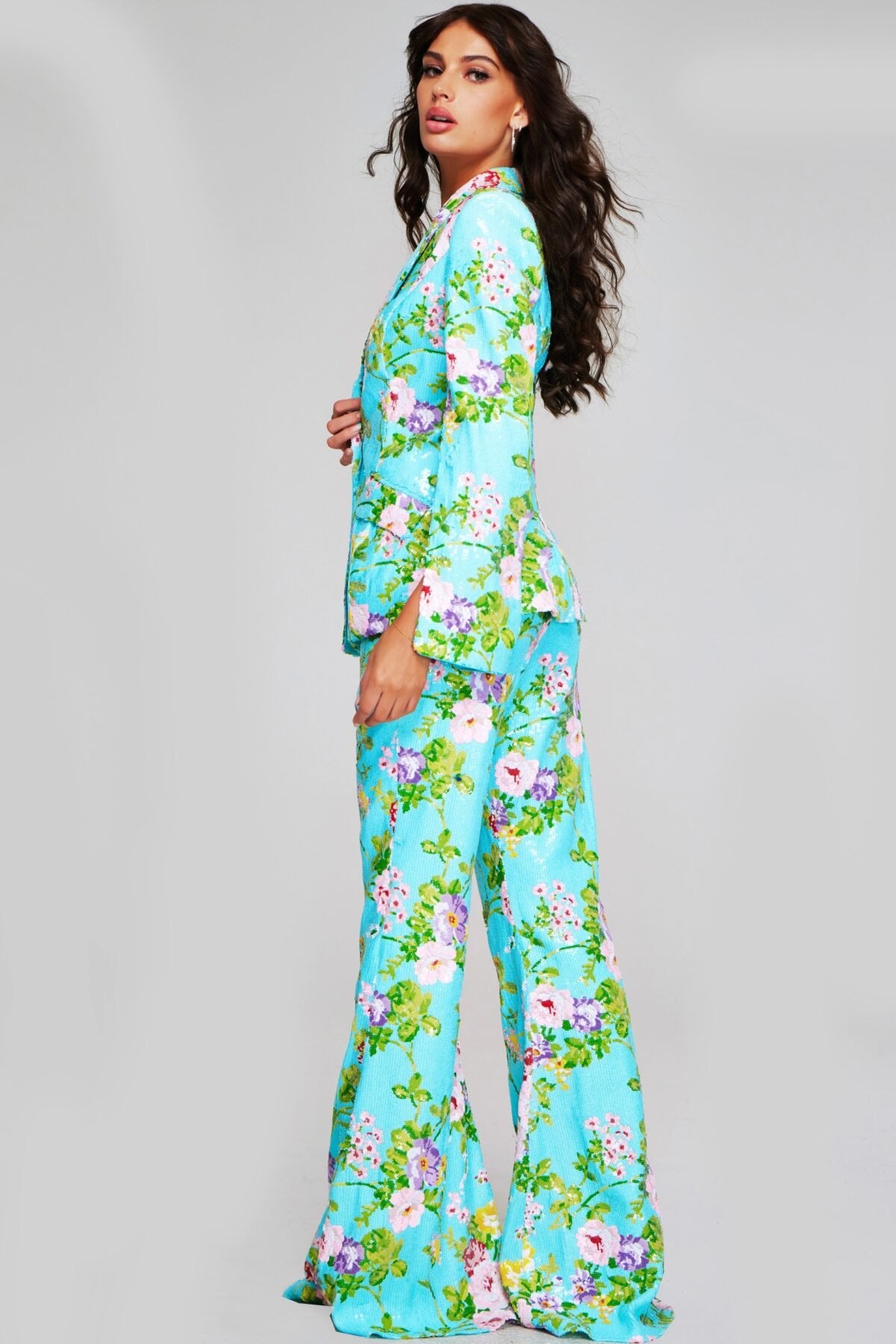 Jovani Floral Sequin Pant Suit 42146