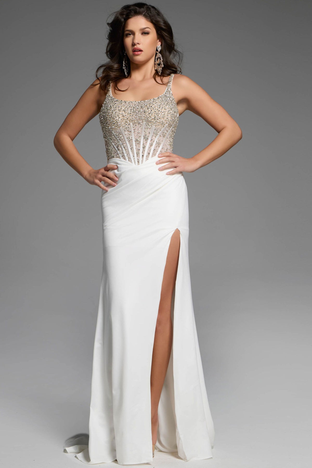 Jovani Corset Beaded Bodice Gown 42343