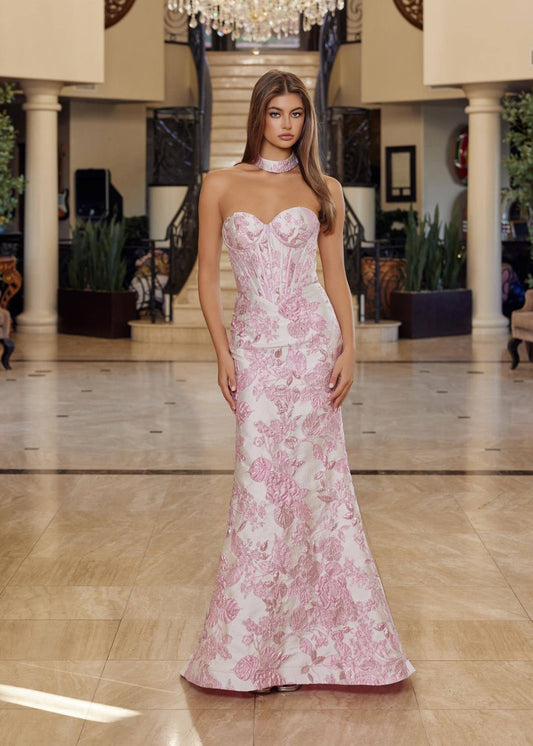NOX Anabel Floral Jacquard Gown