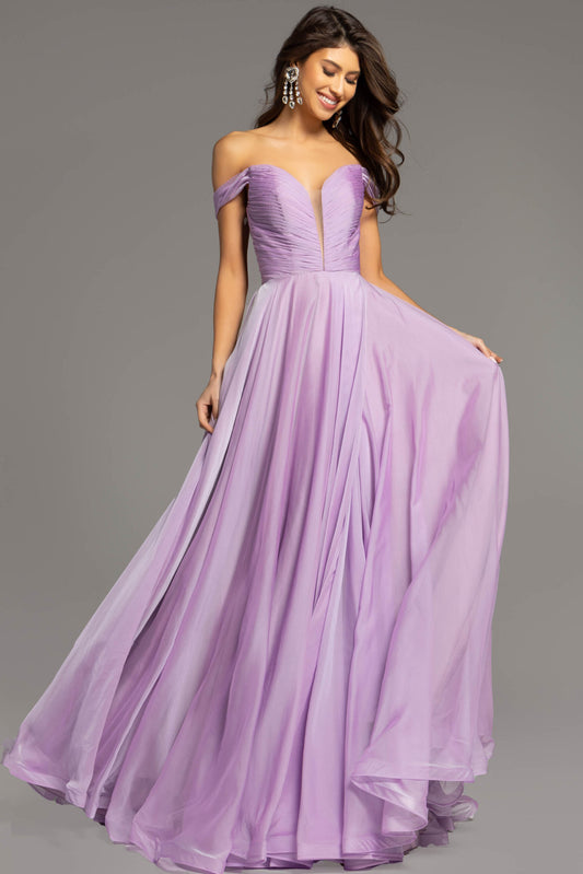 Jovani Lilac Chiffon A-Line Gown 43842