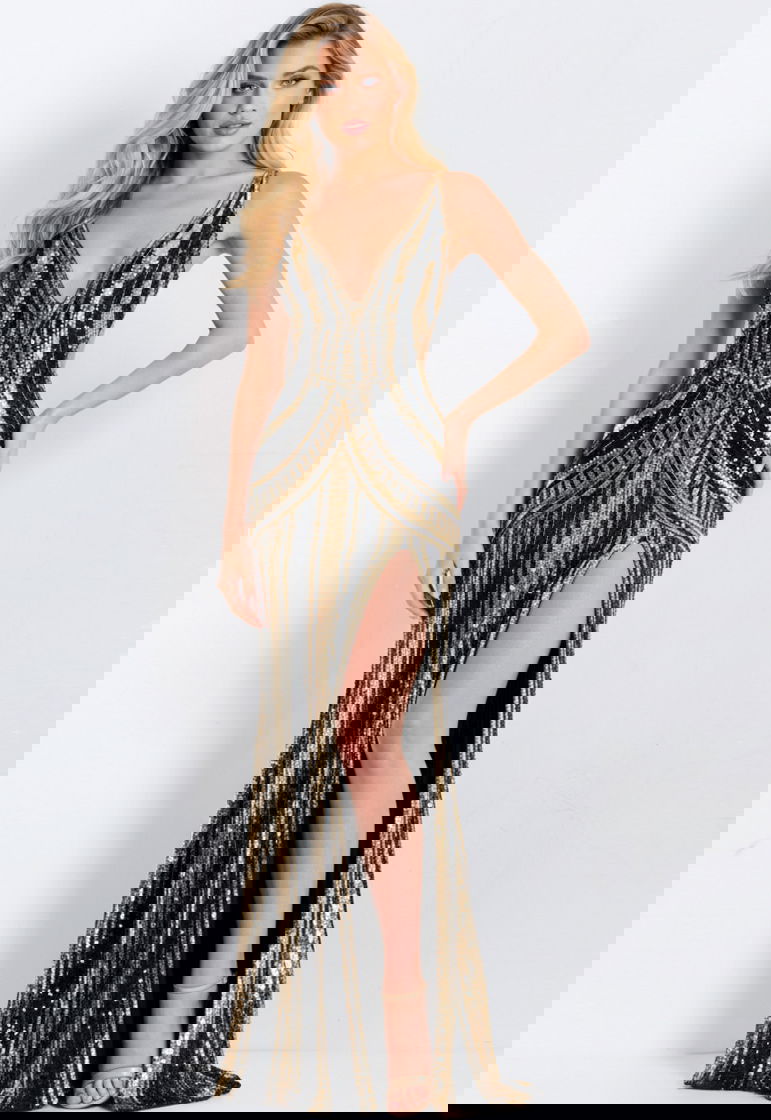 Jovani Sequin Open Back Gown 43953