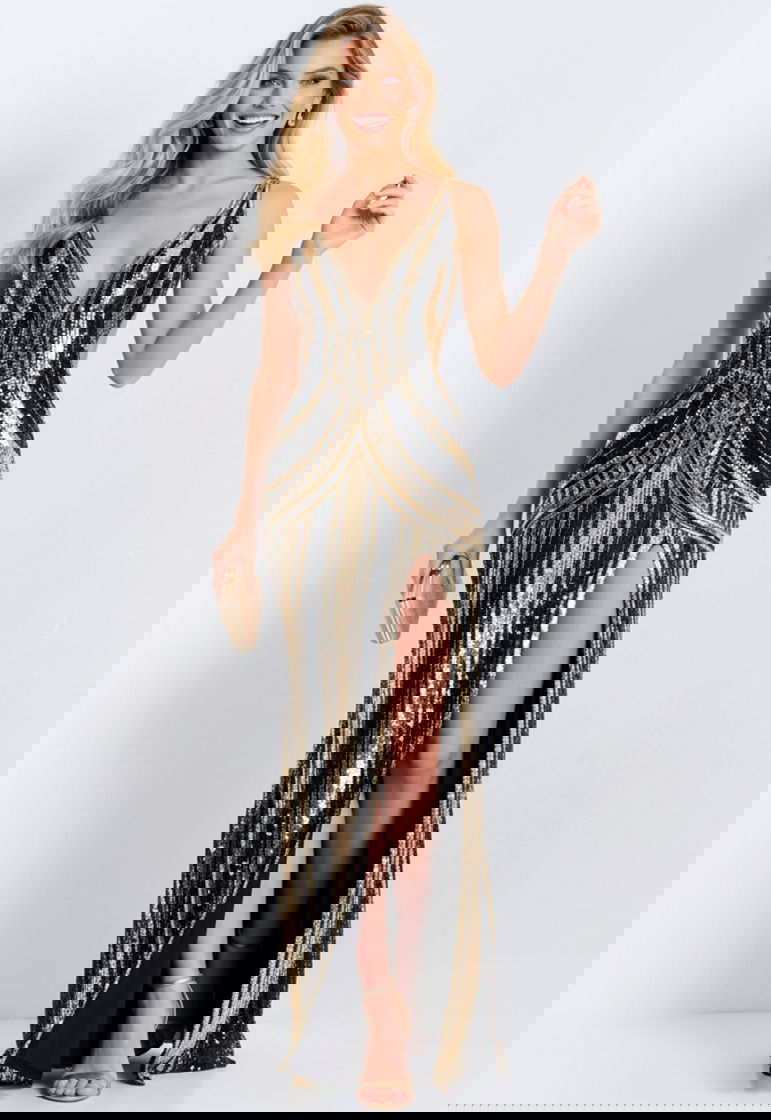 Jovani Sequin Open Back Gown 43953