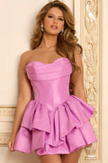 Jovani Sweetheart Tiered Taffeta Short Dress 45748