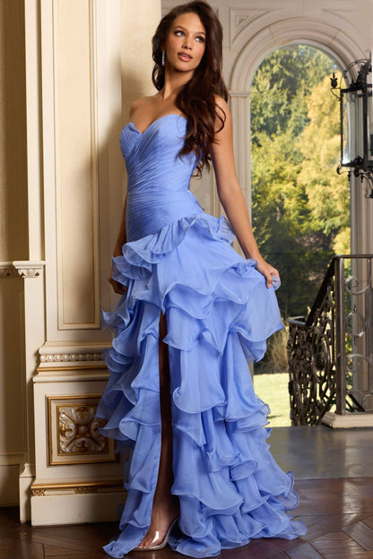 Jovani Layered Chiffon Drop Waist Gown 46406