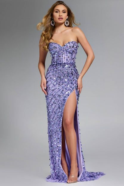 Jovani Strapless Sweetheart Sequin Gown 46714