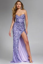 Jovani Strapless Sweetheart Sequin Gown 46714