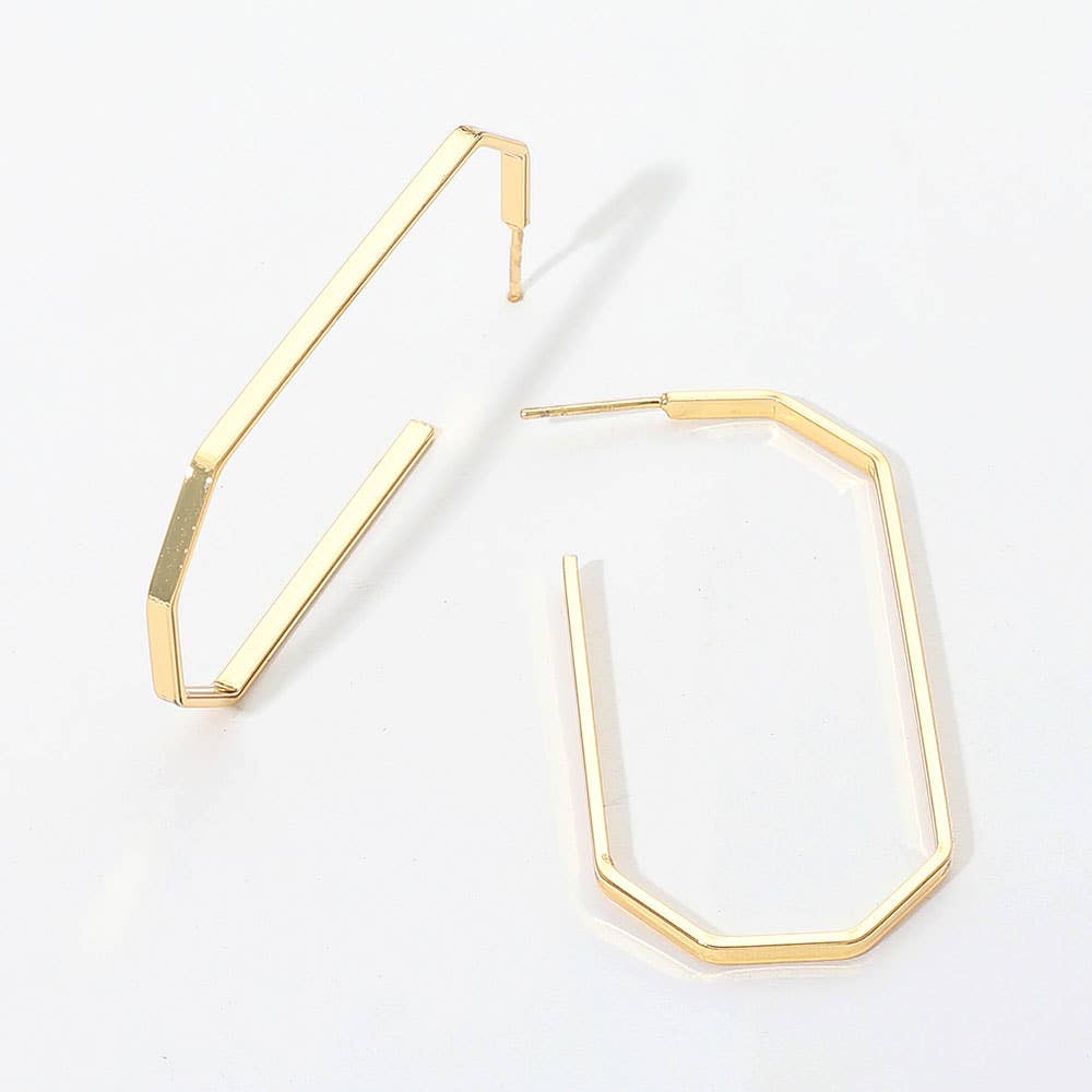 Gold Dipped Geometric Hoop Earrings