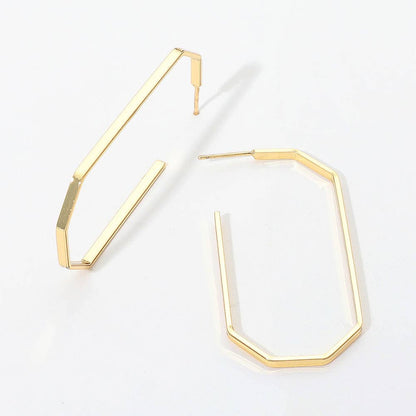 Gold Dipped Geometric Hoop Earrings