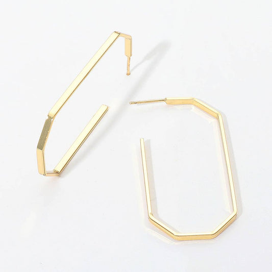 Gold Dipped Geometric Hoop Earrings