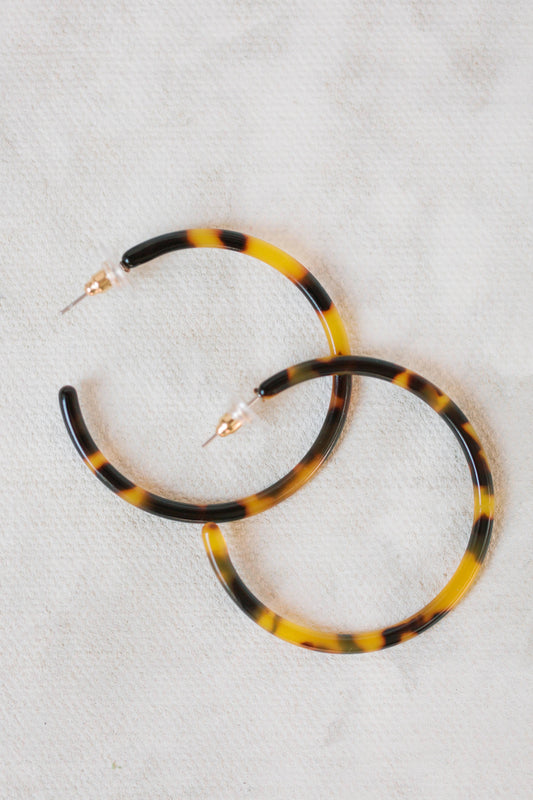 Skinny Tortoise Hoop Earrings