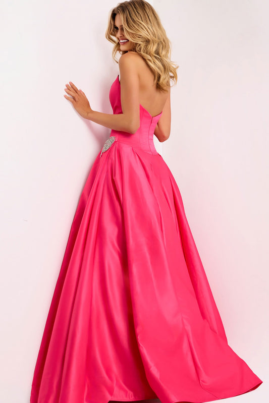 Jovani Bow Accent Drop Waist Ball Gown 47096