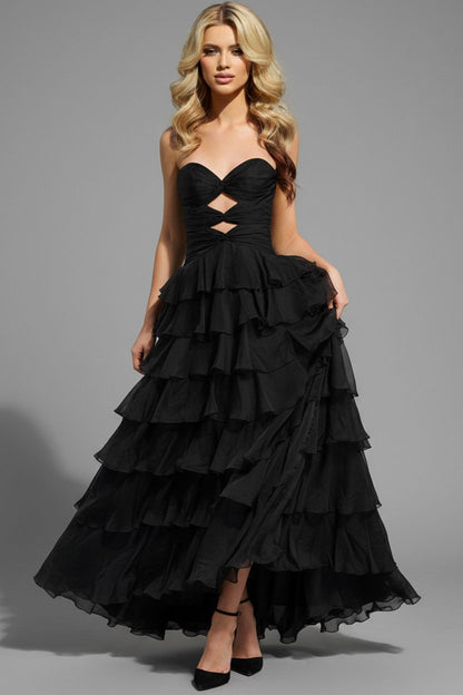 Jovani Tiered Ruffle Strapless Prom Dress 47743