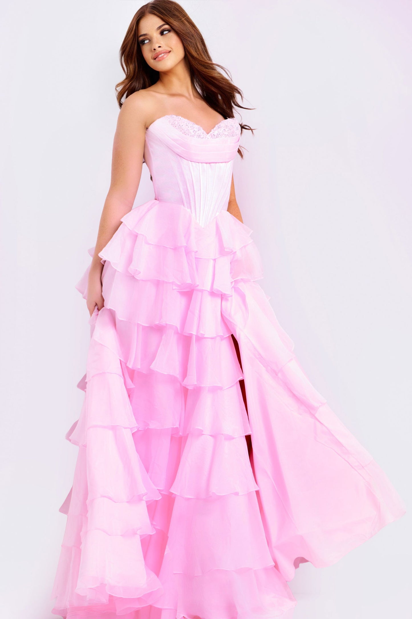 Jovani Tiered Ruffle Ball Gown 47762