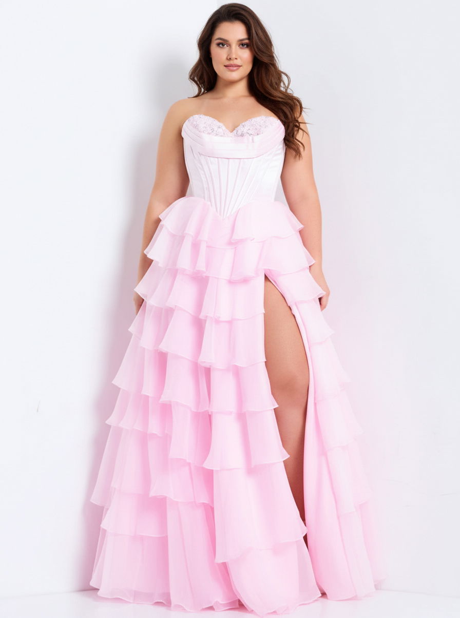 Jovani Tiered Ruffle Ball Gown 47762