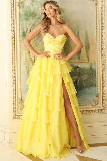 Jovani Tiered Ruffle Ball Gown 47762