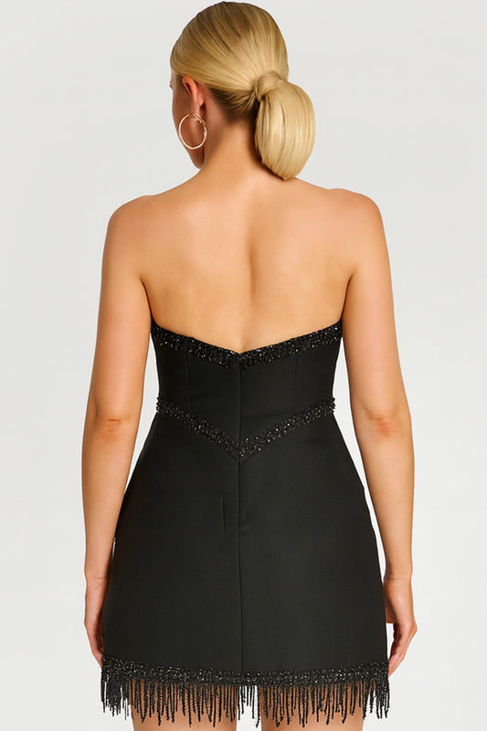 Jovani Fringe Hem Bridal Mini Dress 48787