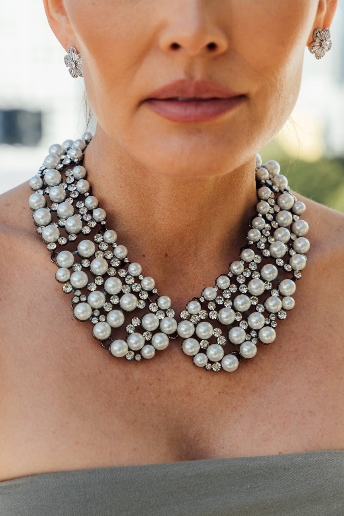 Diana Statement Necklace - White