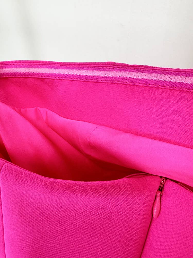 DR290Y Chic Fuchsia Bow Tube Dress - Women’s Fashion: Fushcia / English / M