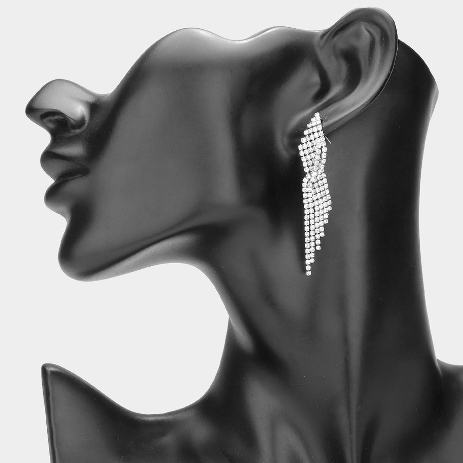 Pave Fringe Evening Earrings