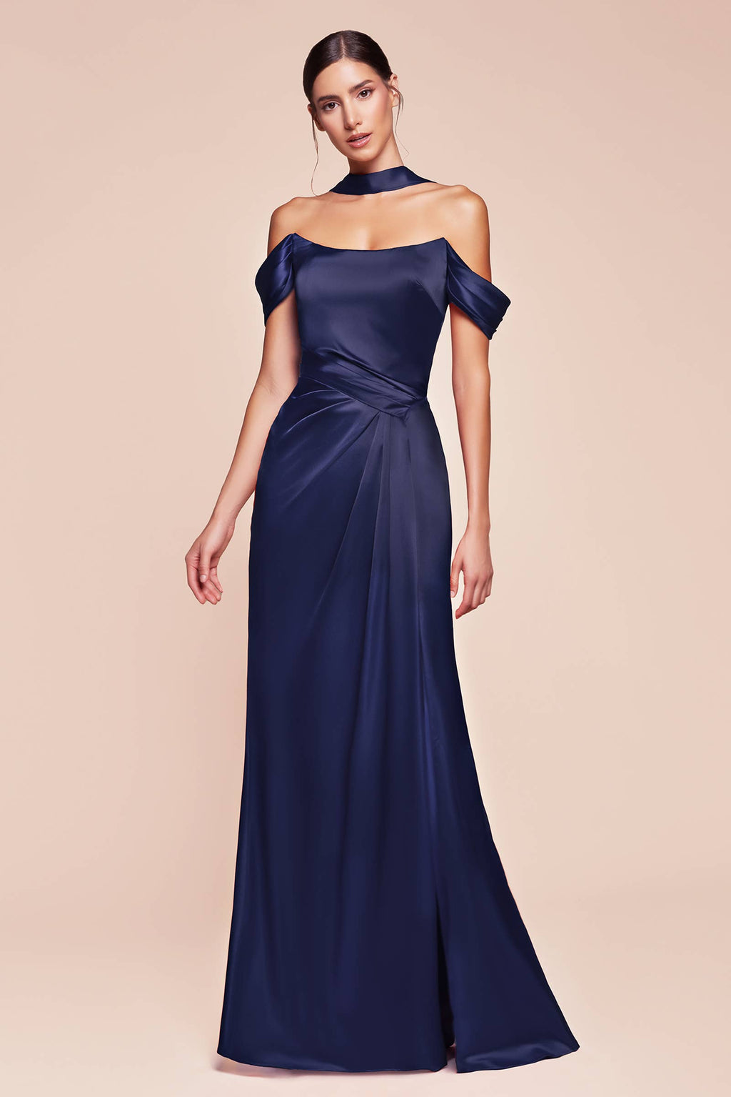 Satin Off-Shoulder Corset Gown