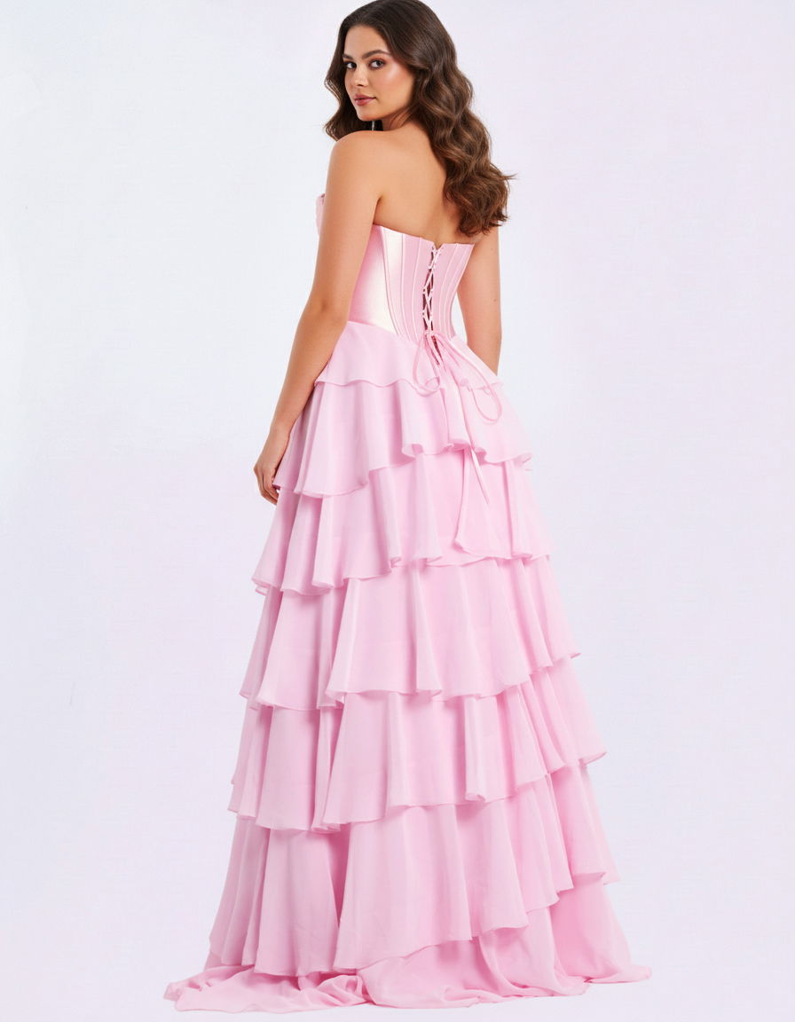 Jovani Tiered Basque Waist Prom Dress 50234