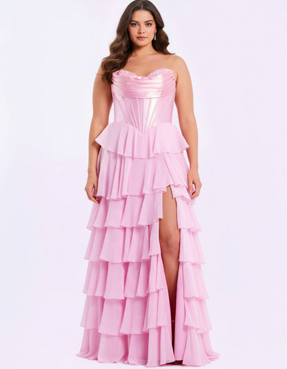 Jovani Tiered Basque Waist Prom Dress 50234